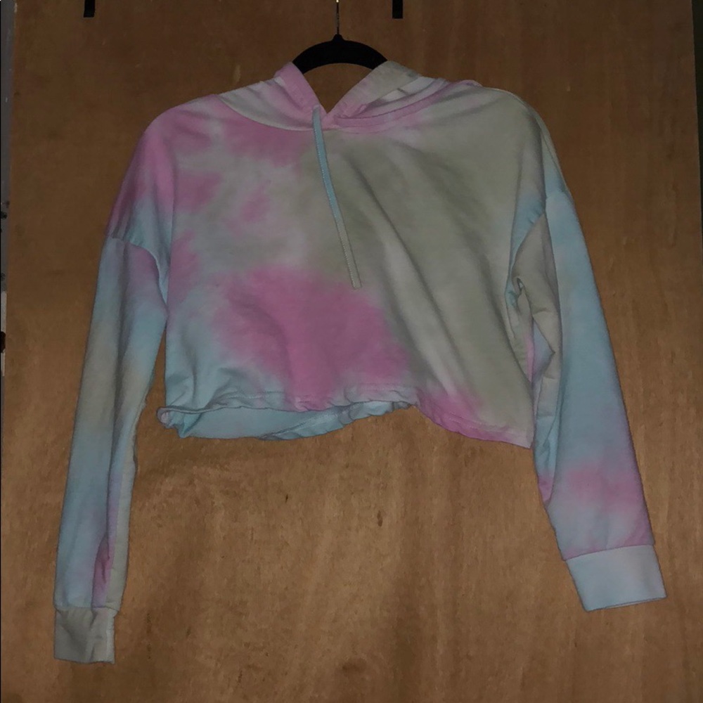 Tie dye crop hoodie